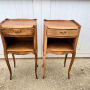 Pair of bedside tables with 1 drawer and a niche, Louis XV style
