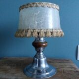 Metal and wood bedside lamp