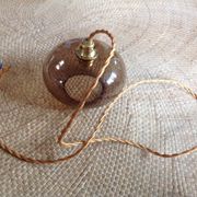 Suspension globe en verre fumé