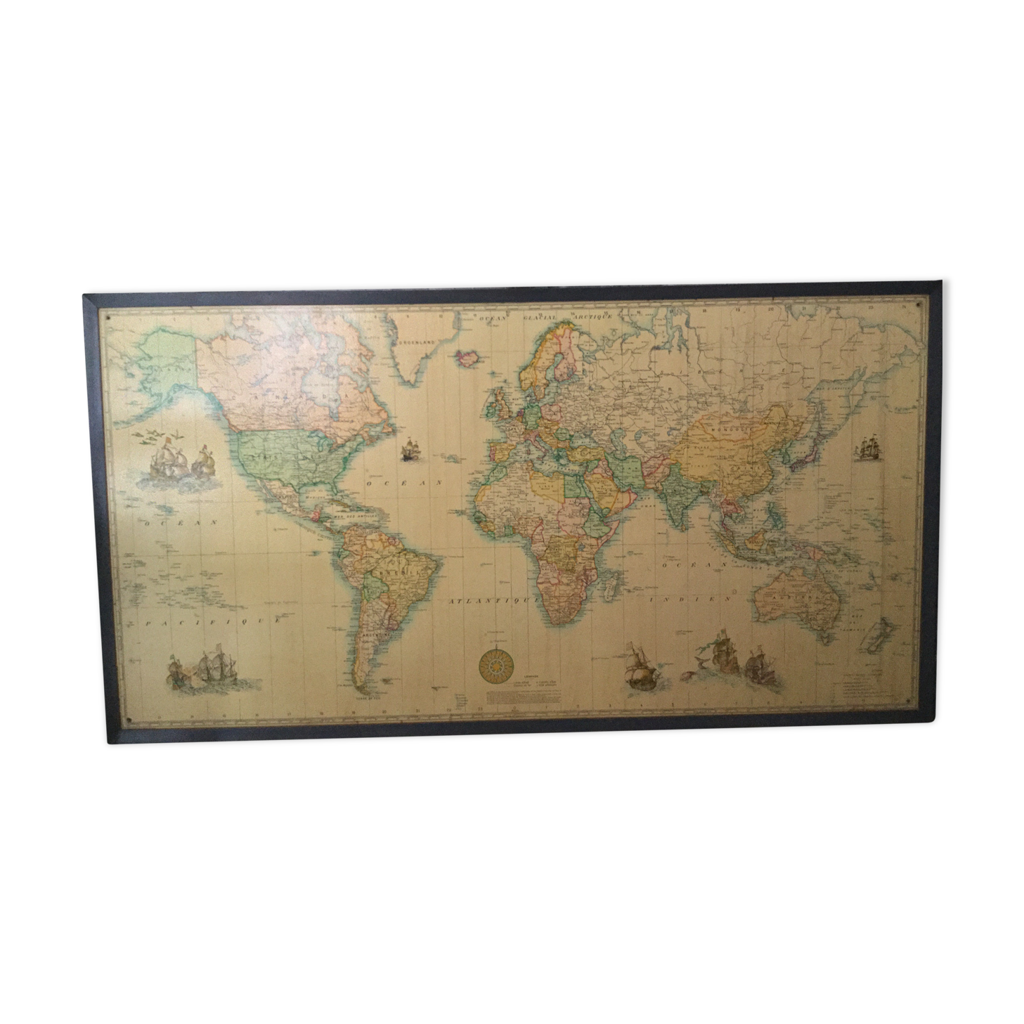 Earth planisphere Girard and Barrére from 1960