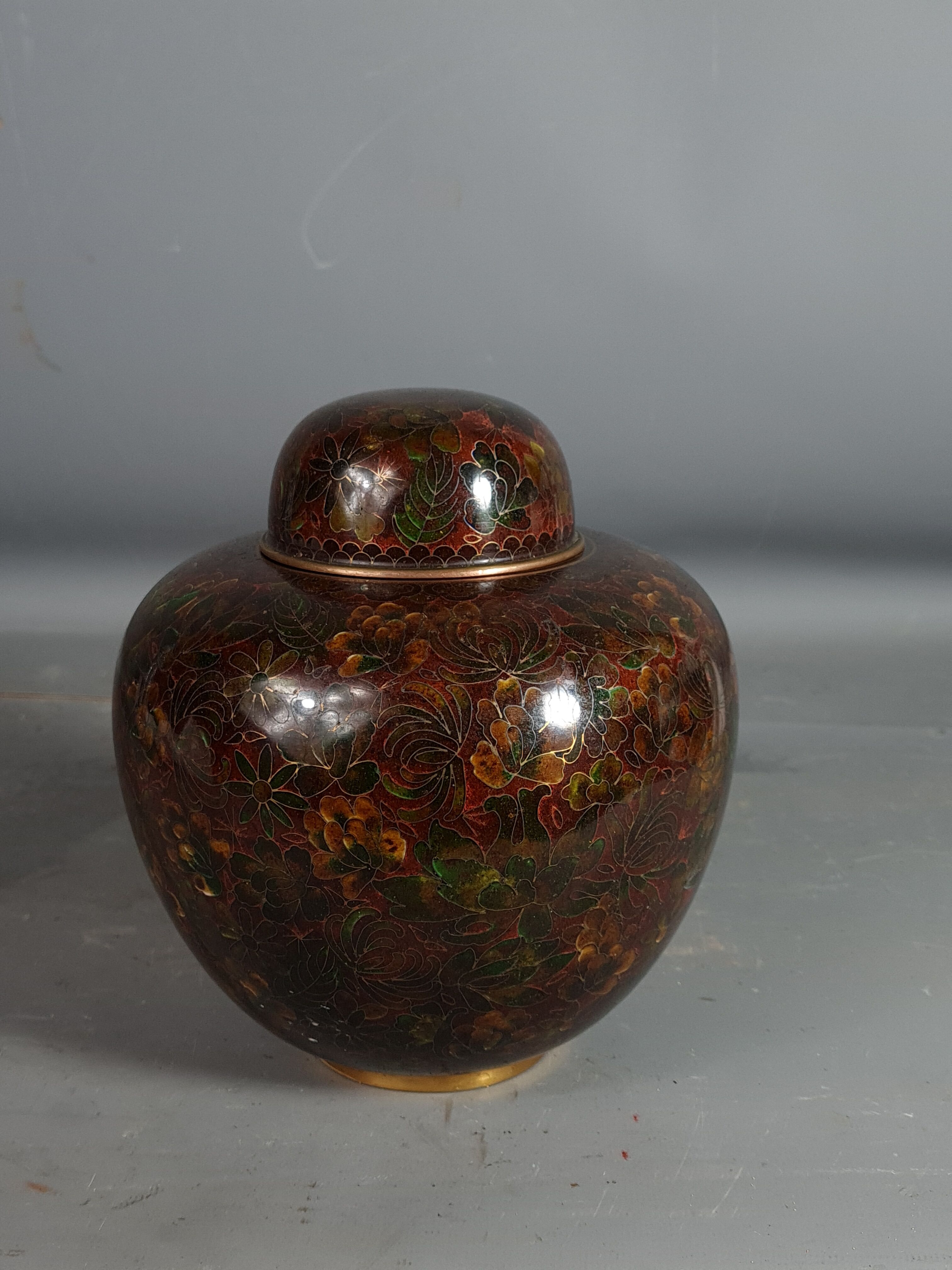 Cloisonne enameled covered pot China Mao tse dong period