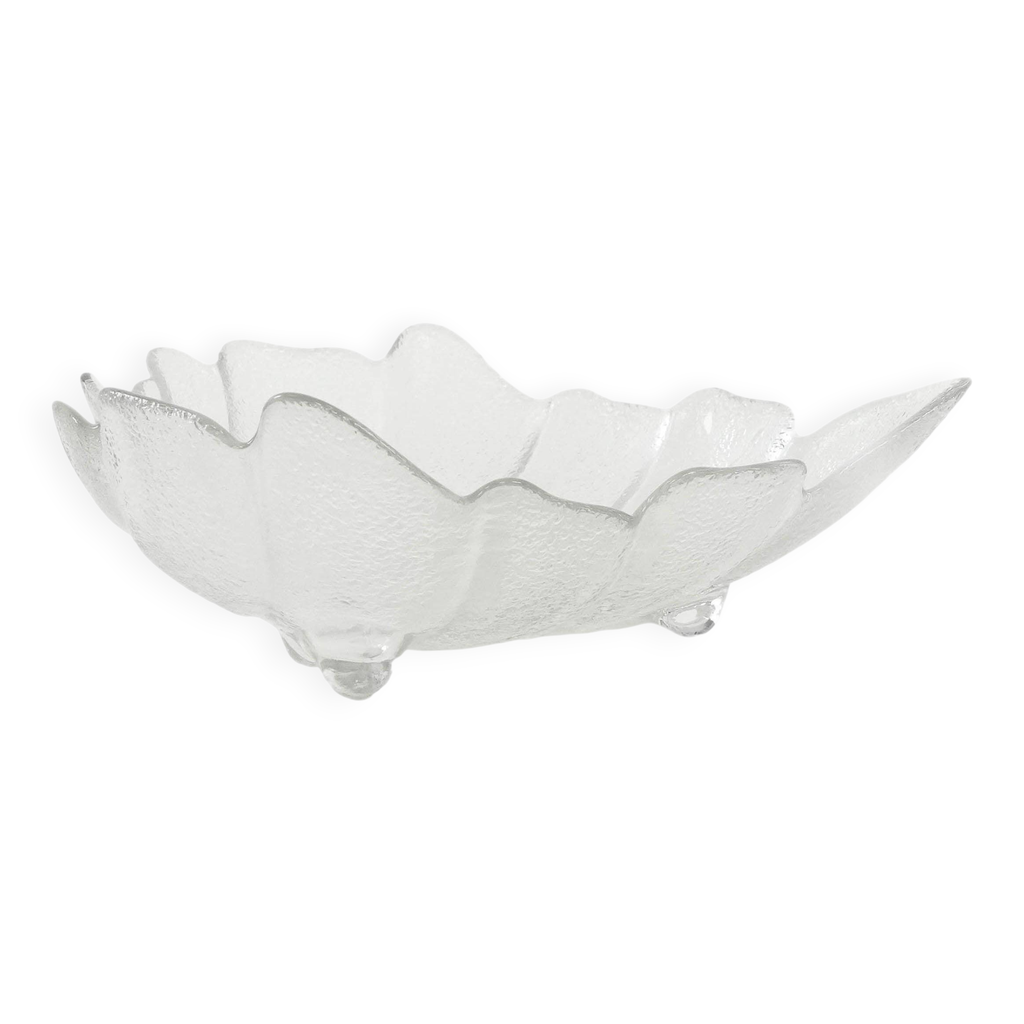 Glass leaf bowl, Danish design, 1970s, made in Denmark