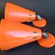 Authentic Pair of Seventies Orange wall lights from the "MBLE" brand.
