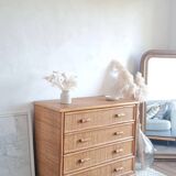 Rattan chest of drawers circa 1960s