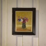 Post-impressionist oil on canvas still life The Anemones by Arthur Van Hecke 1980