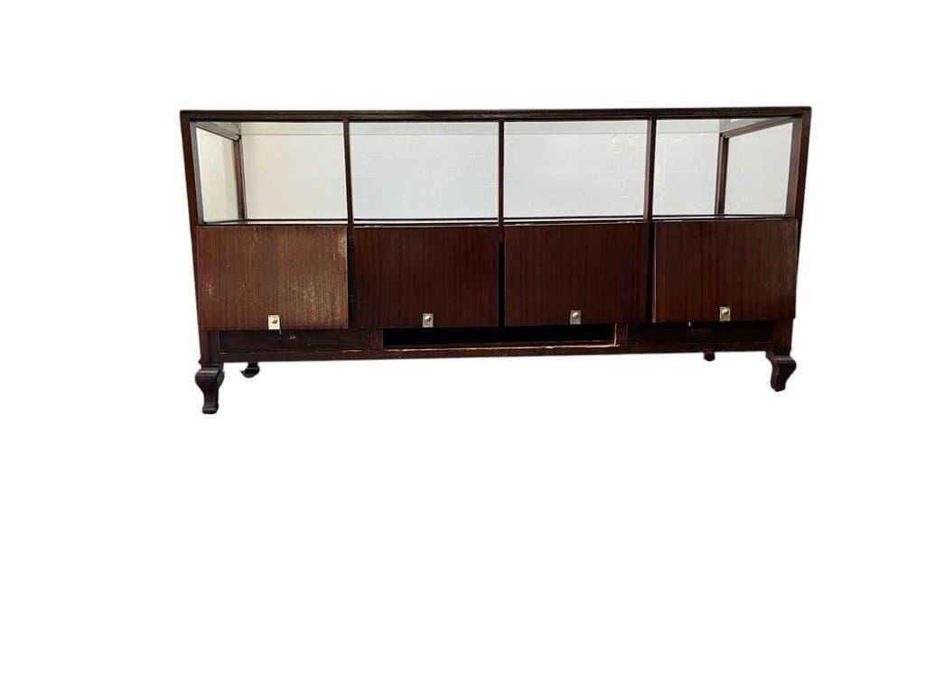 Vintage wooden shop counter/display case.