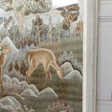 Important Indochinese silk embroidered hanging, Deer in the forest, circa 1940