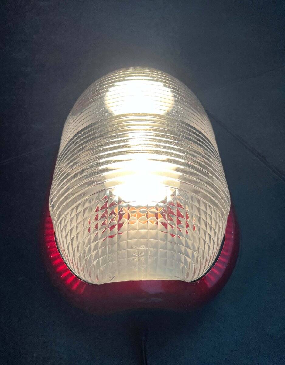 Red Walnut Floor Lamp Model by Achille Castiglioni for Flos, 1970s Mid-Century Modern Italy