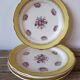 Set of 4 dessert plates Digoin Sarreguemines graziella model