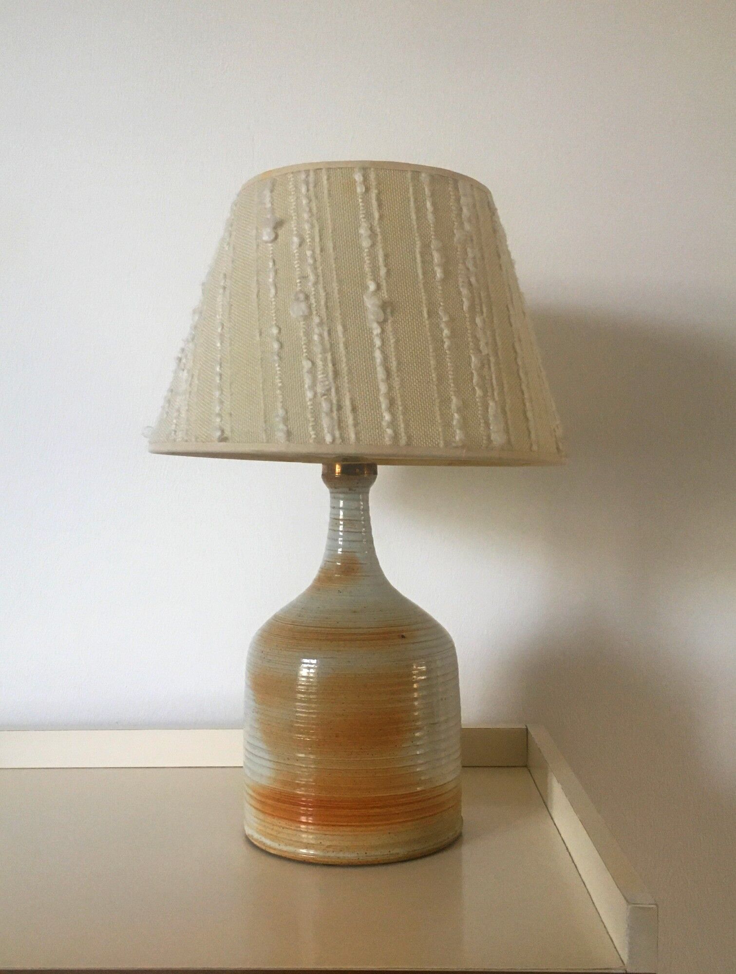 Lampe vintage en grès estampillée Grès du Marais années 70