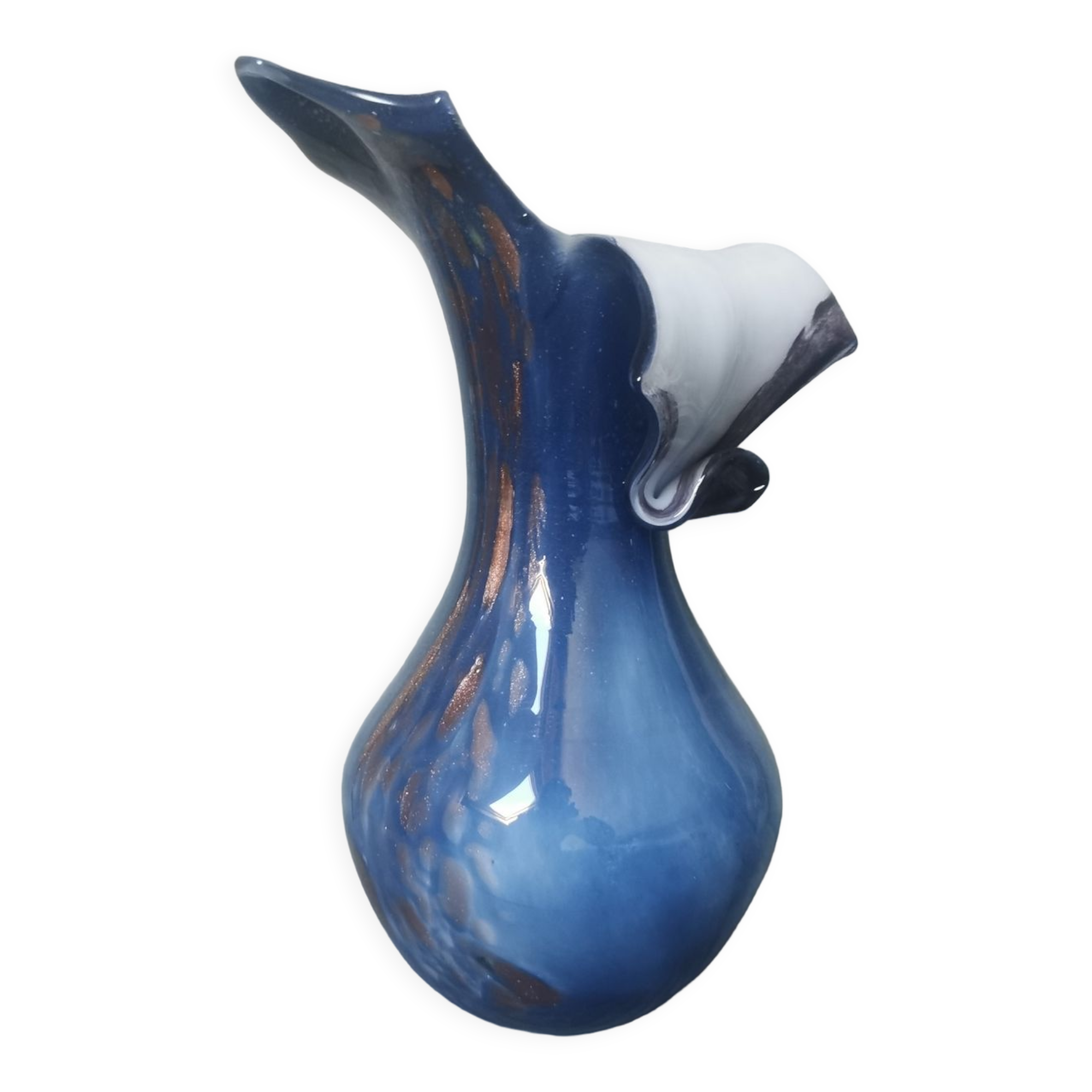 Gold and blue design vase Torcheux