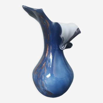 Gold and blue design vase Torcheux