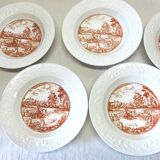 6 vintage white Augusty porcelain soup plates in very good condition.