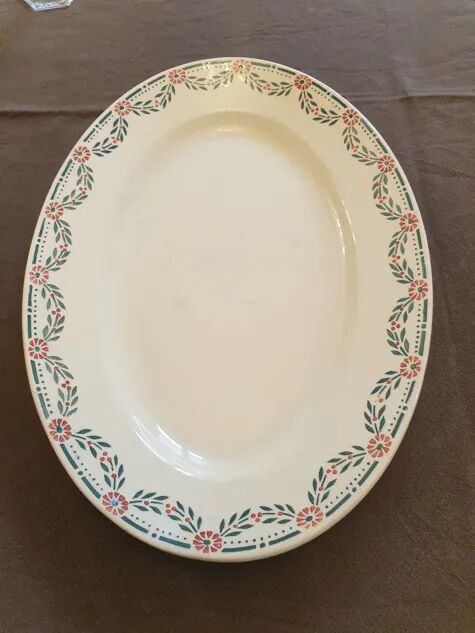 Grand Plat ovale Terre de Fer (36 cm) vers 1900