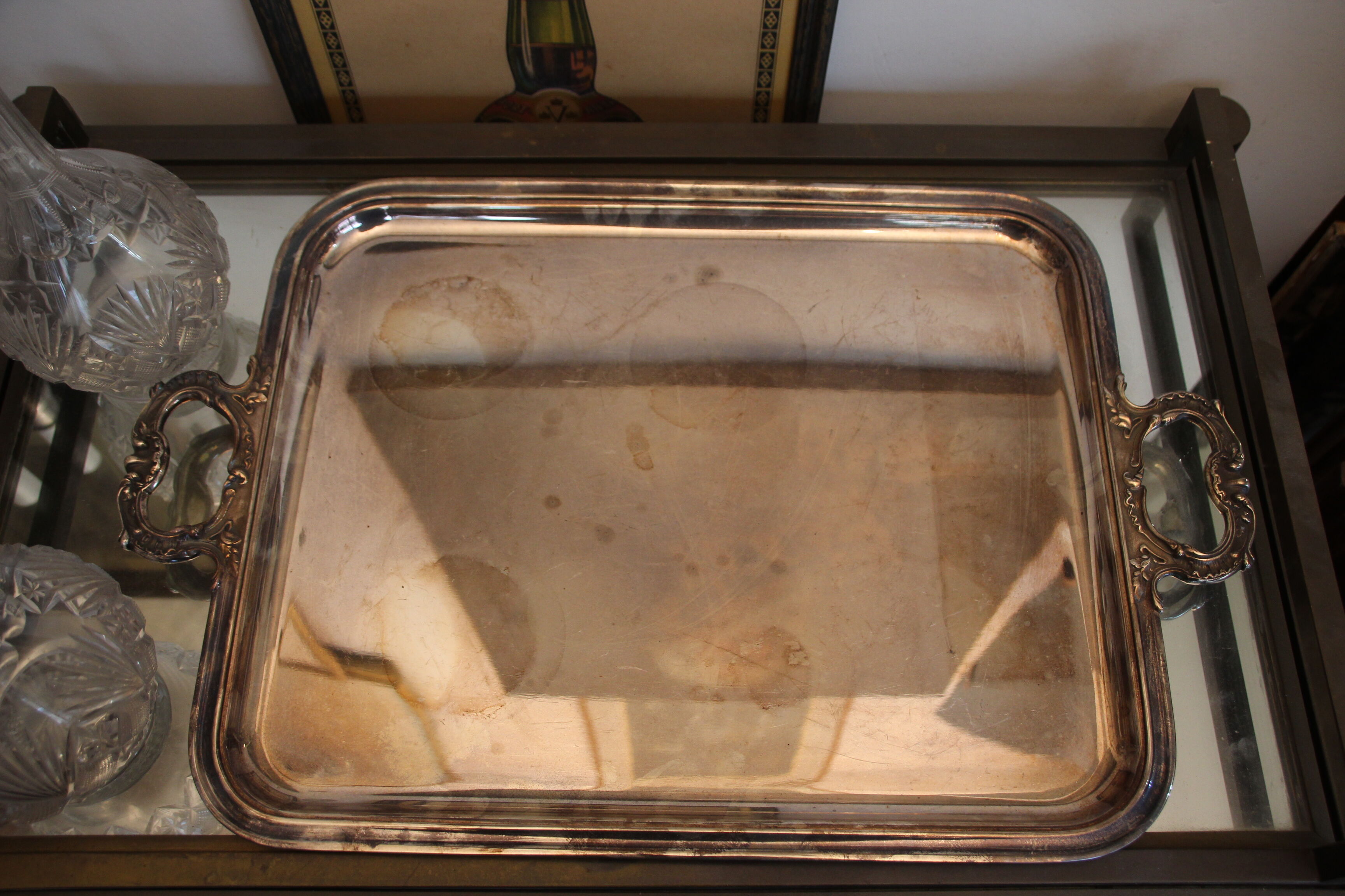 Silver metal tea and coffee set