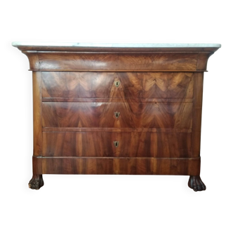 Antique Louis Philippe chest of drawers with lion paws