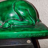 Family of antelopes Faience de Saint Clement sculpture by Charles Lemanceau