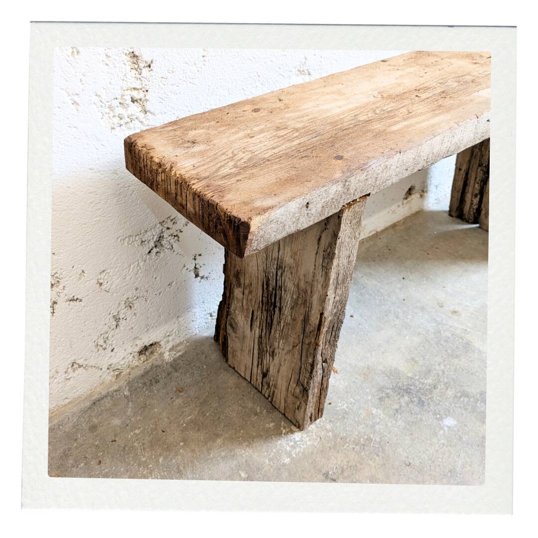 Banc Ancien Bois Brut Vintage Atelier