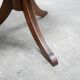Vintage English pedestal table in wood and leather