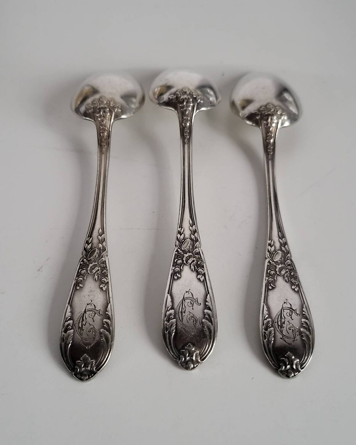 3 Small Silver Metal Dessert Spoons