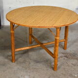 Léontine vintage 60's rattan dining table
