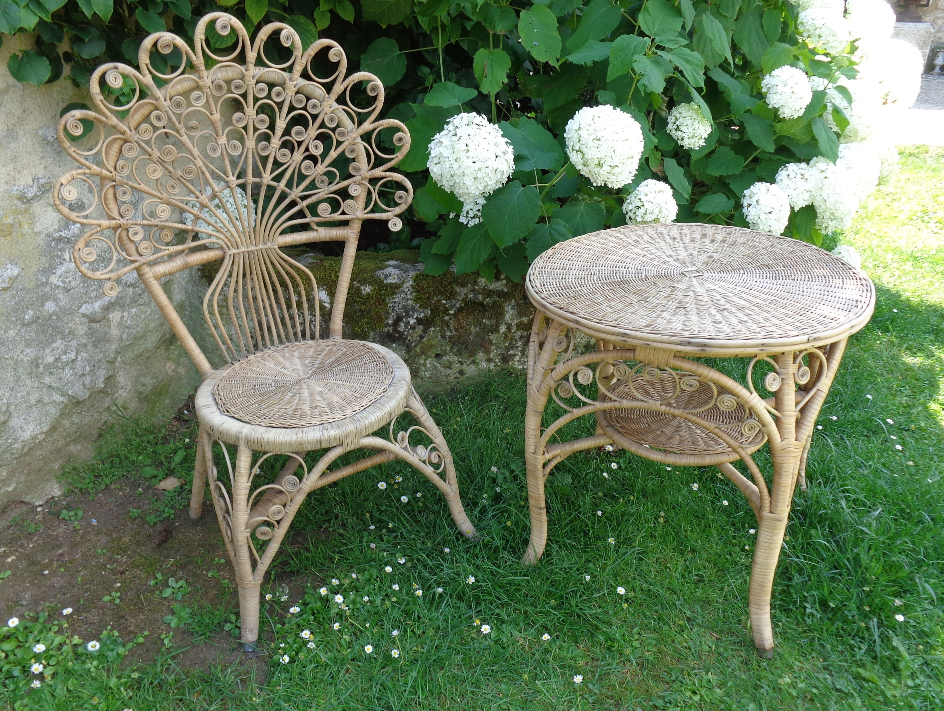 Peacock rattan chair