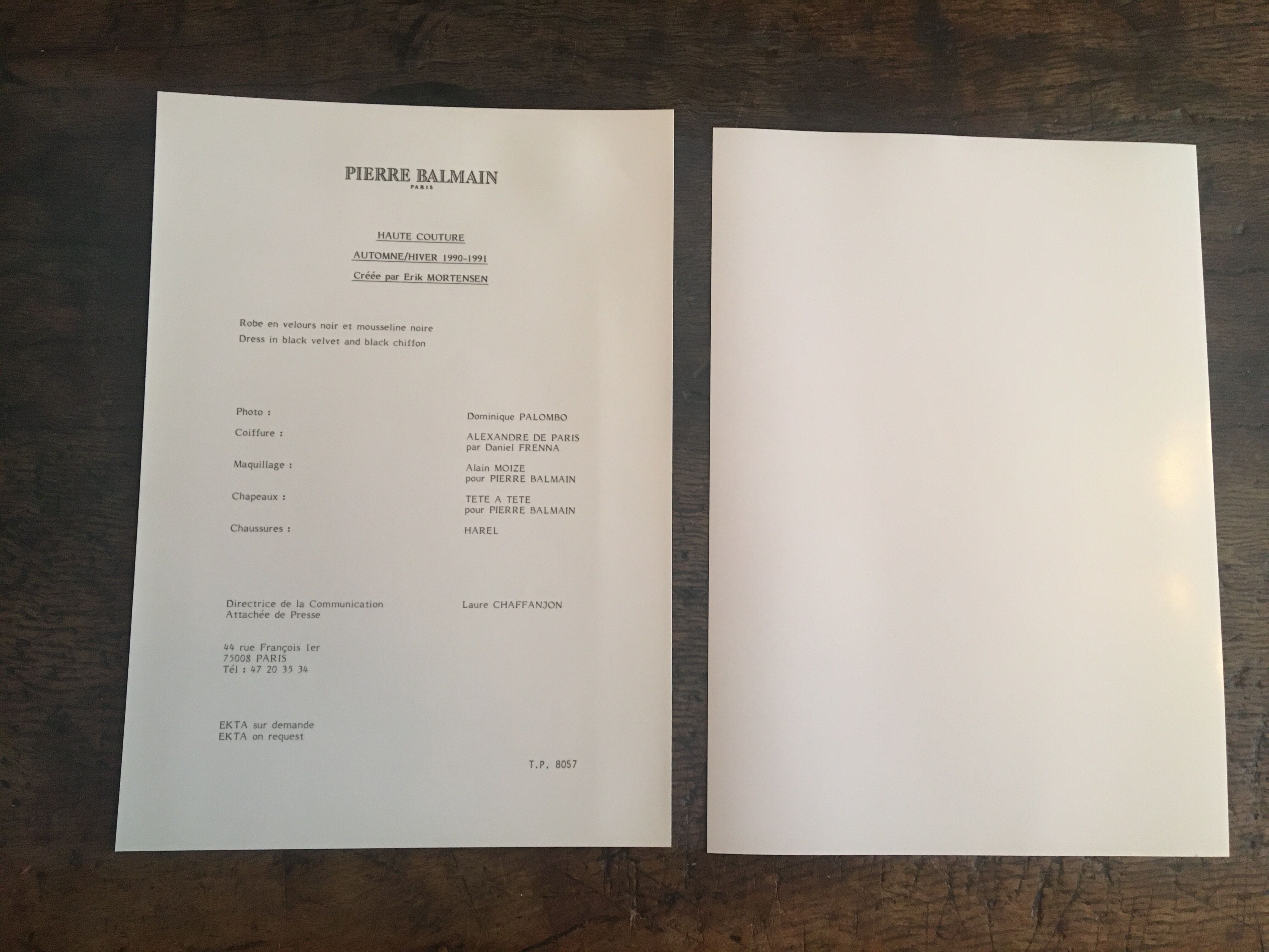 Illustration and press fashion photography "Pierre Balmain"