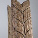 Hand-carved Wooden Double Door Handle with Wheat Spike Design, 1900s
