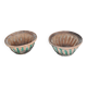 Set de 2 bols mid-century en grès marron et vert, patine rustique