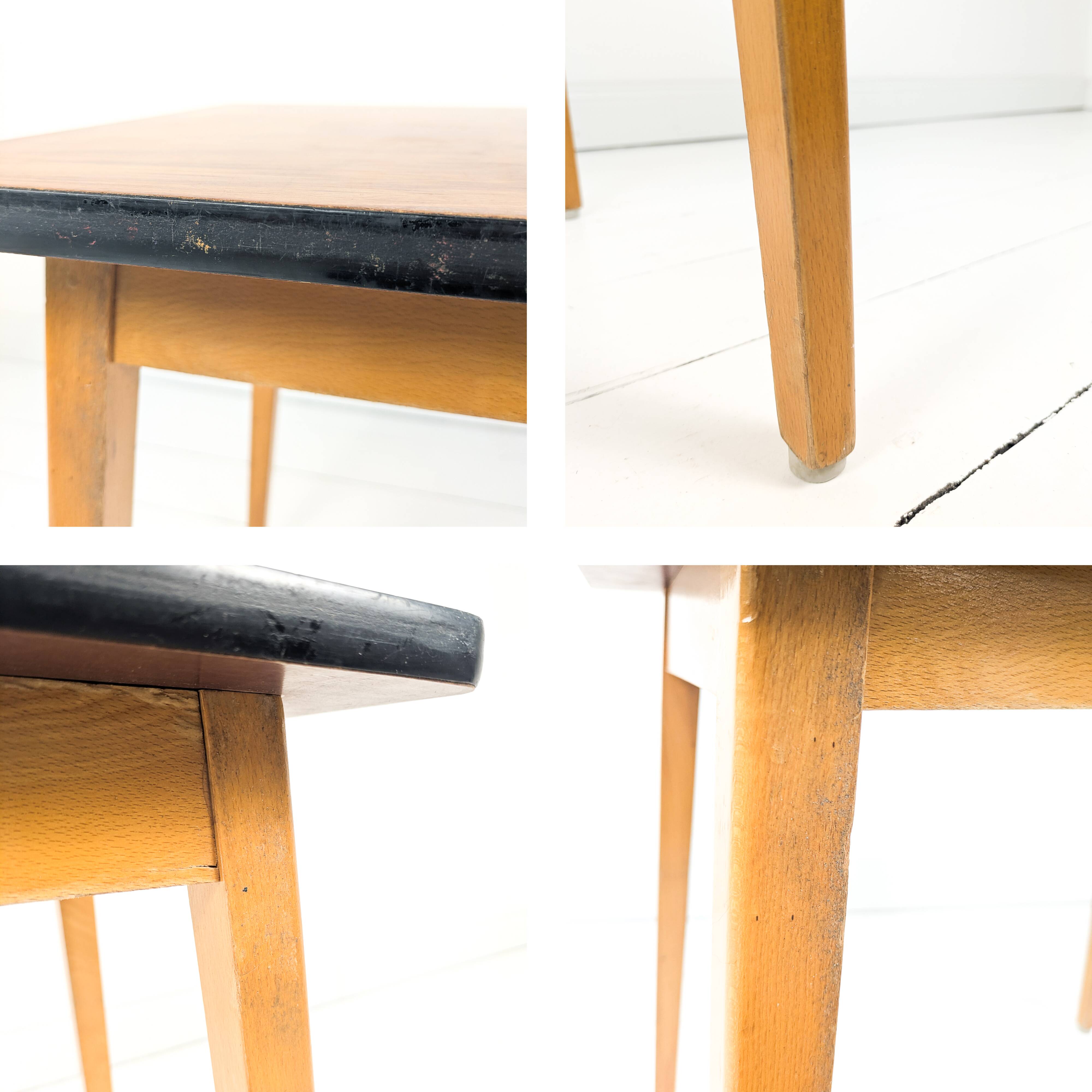 Bureau vintage Mid-Century pour enfant en bois table d’écolier rétro pour c