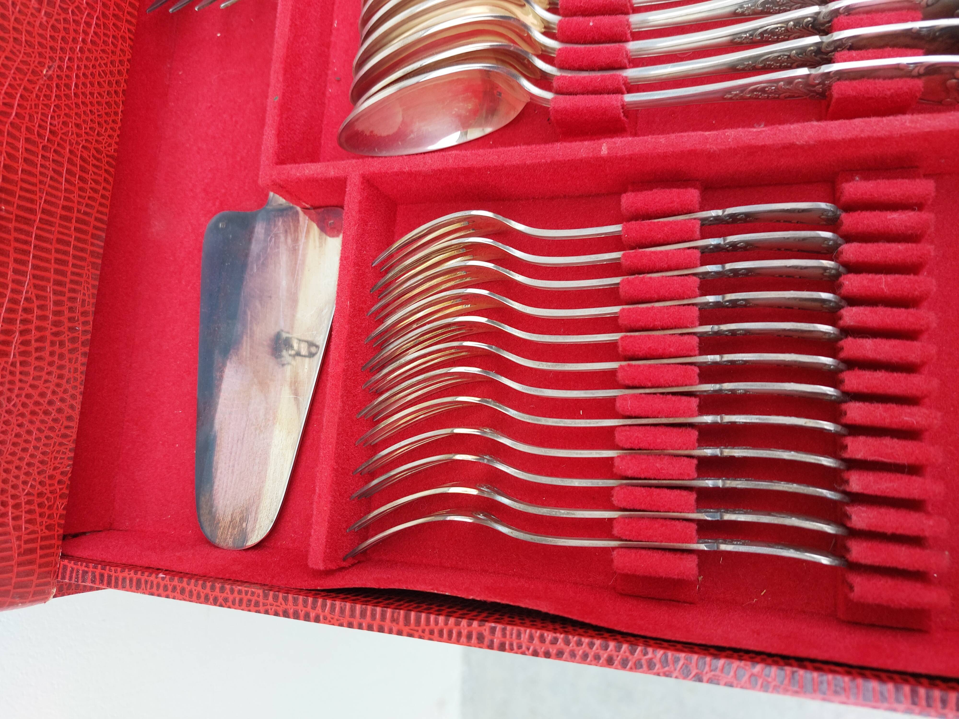 Housewife 130 pieces in silver metal goldsmith Platil