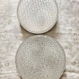Round ceiling light in holophane glass, 1960s