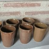 8 enamelled sandstone glasses