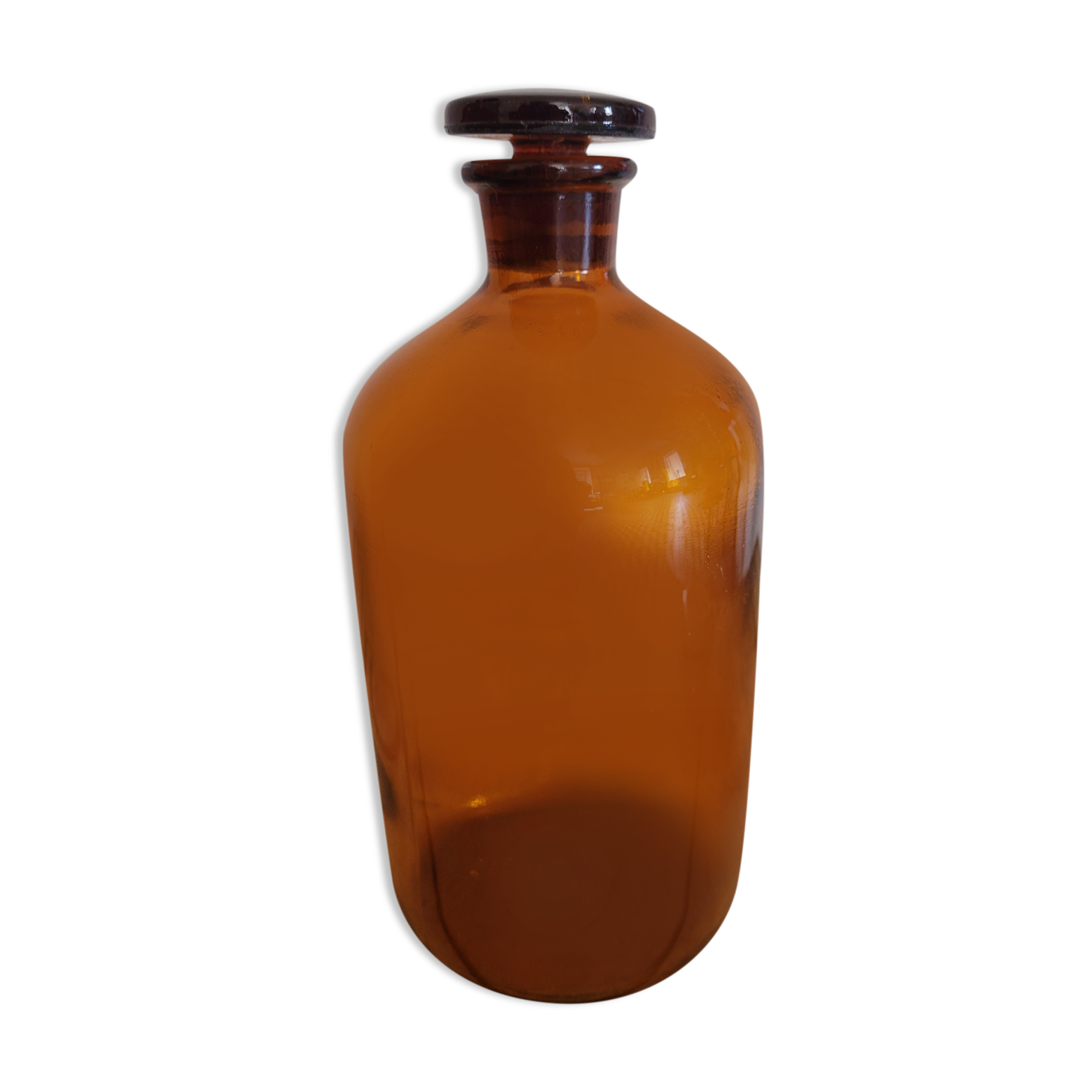 Amber glass apothecary bottle