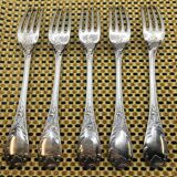 Set of 5 silver-plated forks from Christofle, Marly