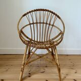 Fauteuil vintage en rotin