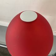 Lampe champignon vintage en verre rouge 