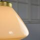 Mid-Century Modern Italian Yellow Glass and Brass Pendant Lamp, 1960s