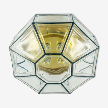 Large German Mid-Century Octagonal Flush Mount or Ceiling Lamp from Limburg, Germany, 1960s