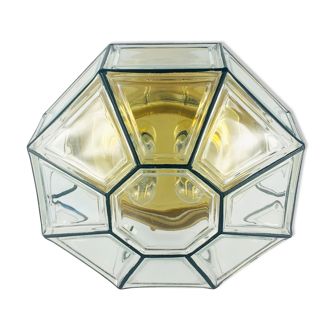 Large German Mid-Century Octagonal Flush Mount or Ceiling Lamp from Limburg, Germany, 1960s