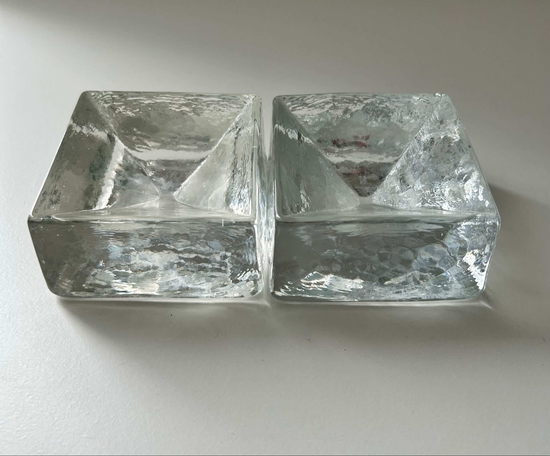 Paire de vide poches pavés de verre