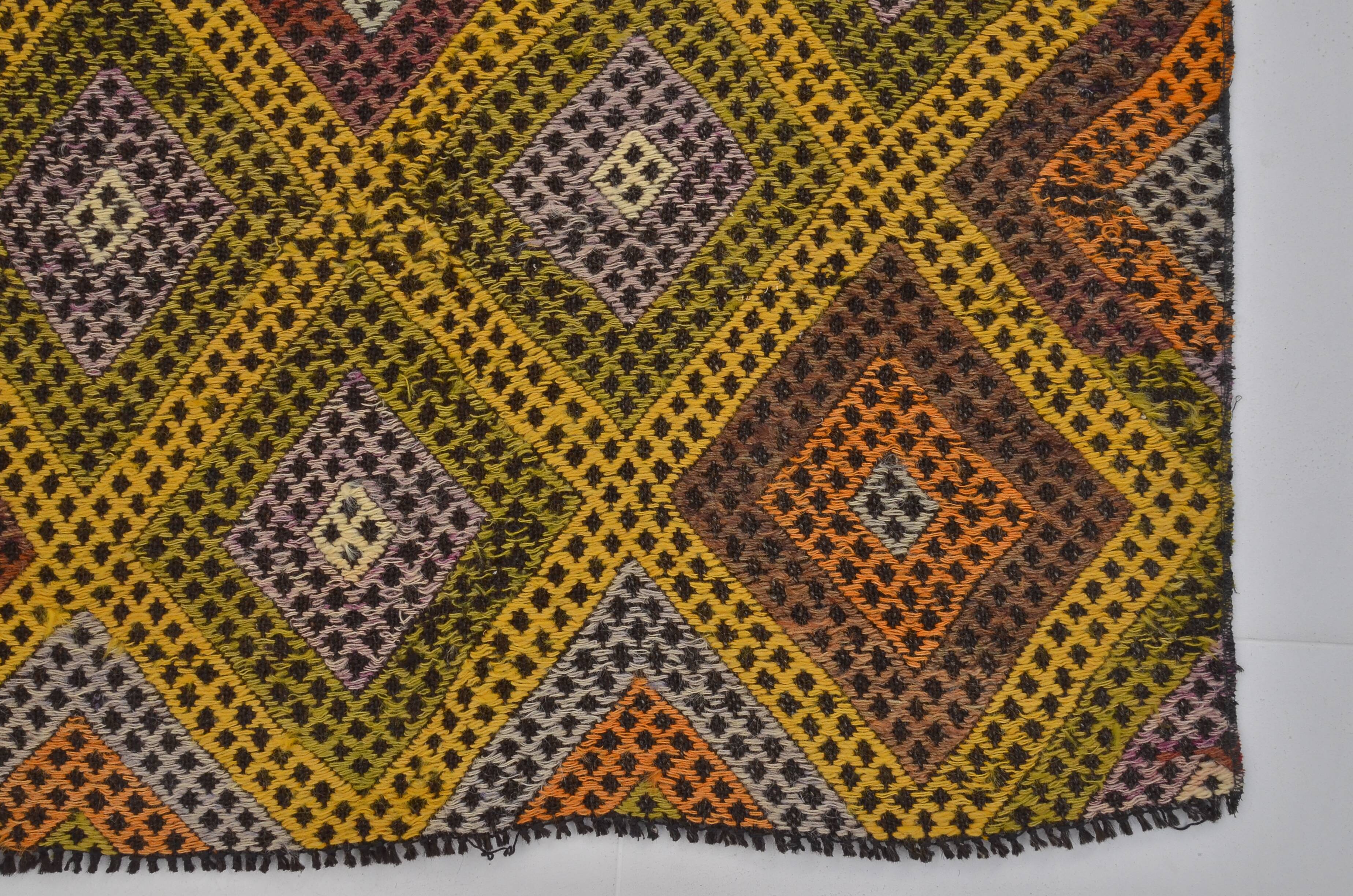 Small Oushak Vintage Kilim Rug sku 1985
