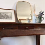 Solid wood console in colonial style – curved legs – drawer – 100x40x81cm