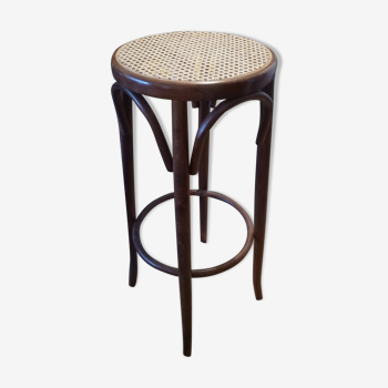 Wooden bistro stool and rattan canning