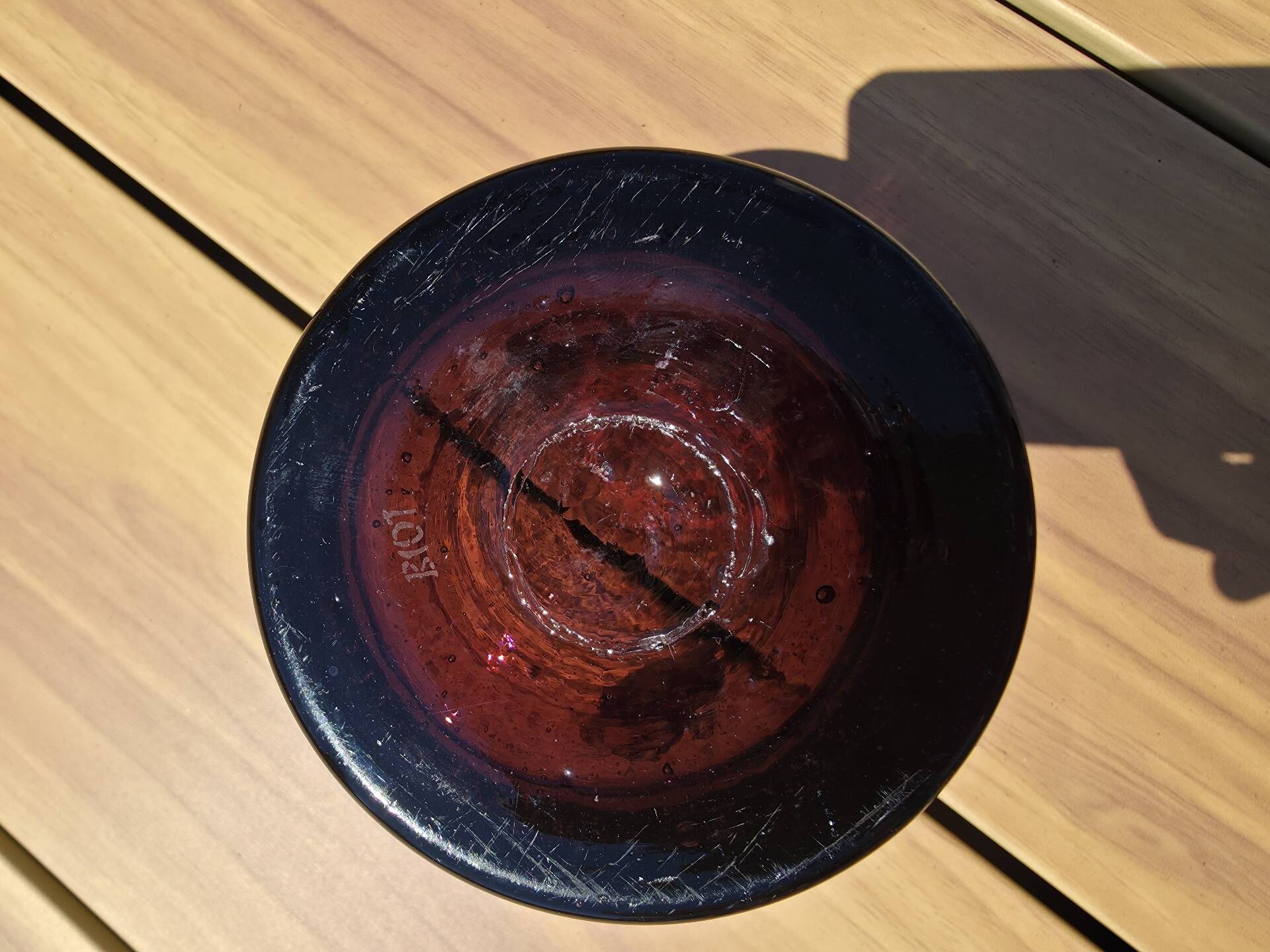 Seau à glaçons en verre bullé améthyste signé Biot