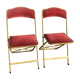 Pair of foldable red velvet chairs