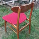 Pair of Scandinavian chairs in teak and red fabric