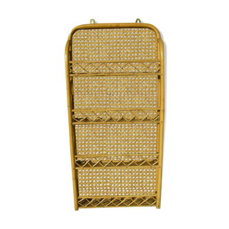 Vintage rattan wall shelf