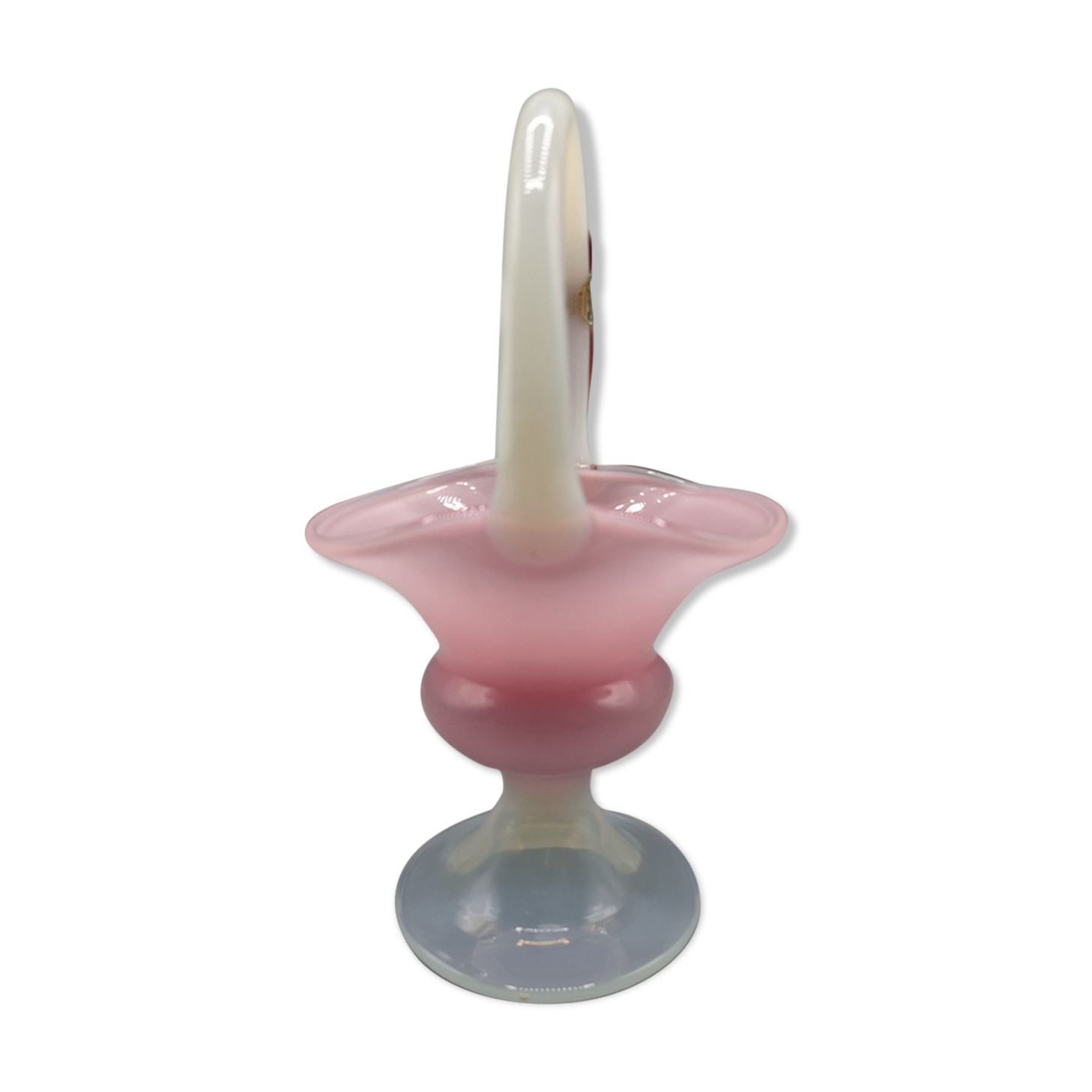 opaline basket, candy pink from Cristaleria La Toscana - H: 20cm