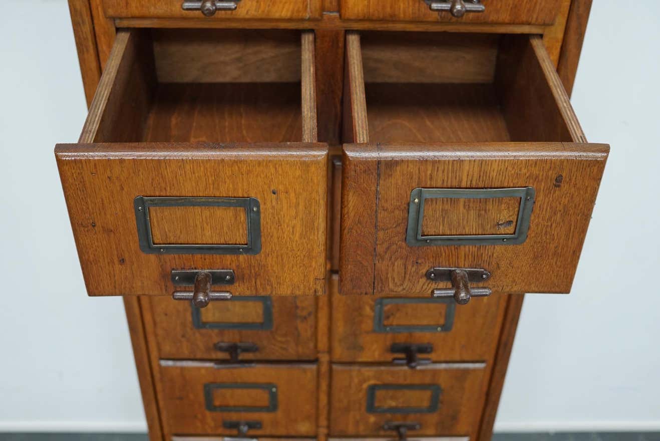 German oak drawer bank filing cabinet circa 1950